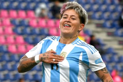 Yamila Rodríguez es la referencia en el ataque albiceleste.