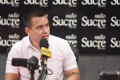 El presidente Daniel Noboa sostuvo un diálogo radial este 28 de julio.