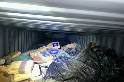 La sustancia estaba distribuida en paquetes rectangulares.