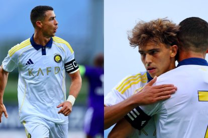 João Félix provocó el penal que selló el tercer gol de Cristiano.