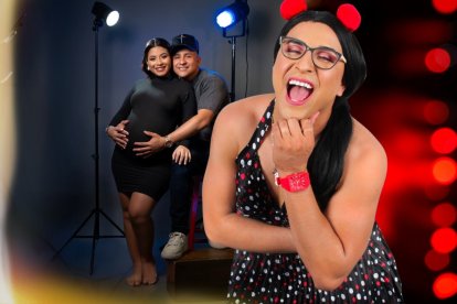 Ronny Torres, actor que hace a La Palominha, con su esposa Anggie Cisneros