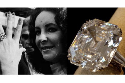 Ese pedrusco fue el anillo de compromiso de Taylor, fun fact, la princesa Margarita comentó que el anillo era vulgar al igual que la actriz.