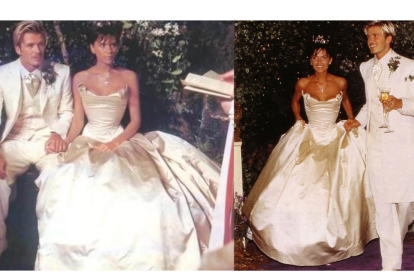 Victoria no quería ser la única de blanco en el altar, así que fue a juego con su esposa David