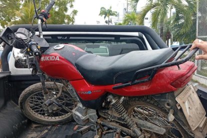 La motocicleta de la víctima de secuestro fue recuperada por la Policía.