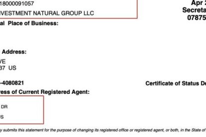 Investment Natural Group LLC, creada el 11 de abril del 2018, figuran como representantes Christiansen y Rommy Vallejo, exsecretario de Inteligencia.