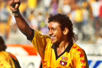 El delantero Carlos Muñoz anotó tres goles en su último partido con la camiseta de Barcelona.