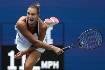 Aryna Sabalenka, que se deshizo de la suiza Rebeka Masarova (108) por 7-5 y 6-1.