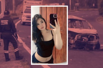 La joven murió calcinada dentro del vehículo.