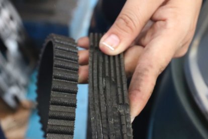 Diferencias entre una banda nueva (izquierda) y una dañada.