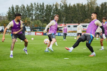 La selección argentina en su último entrenamiento en Buenos Aires.