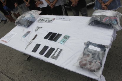 Estas son las evidencias con las que hallaron a los nueve detenidos.