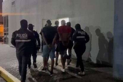 Los cuatro detenidos por atentado a terminal portuaria de Guayaquil.