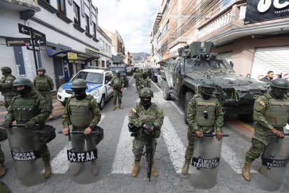 Paro nacional: fuerte resguardo en Otavalo y presencia de locales por visita de Daniel Noboa.