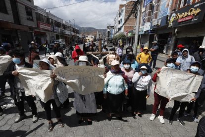 Protesta en Otavalo durante visita de Daniel Noboa.