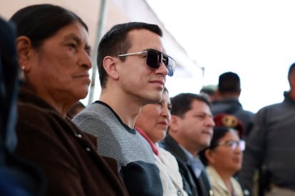 Daniel Noboa está haciendo base en Latacunga. Visitó Otavalo.