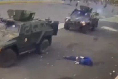 Una cámara de seguridad captó el momento en el que Fueres fue herido de bala.