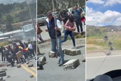 En Cañar, se registró un ataque a la caravana de Daniel Noboa.