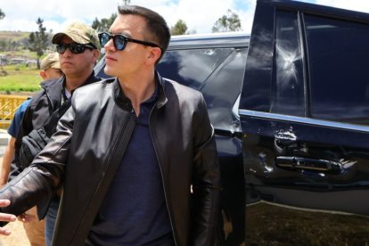 Daniel Noboa habló del presunto ataque a la caravana presidencial en Cañar.