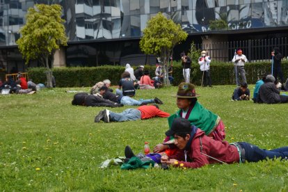 Grupos indígenas han acampado en el parque durante varias jornadas de movilizaciones.