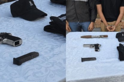 Policías encontraron armas durante el procedimiento.