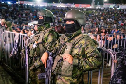 Policías y militares brindan seguridad en Tungurahua.