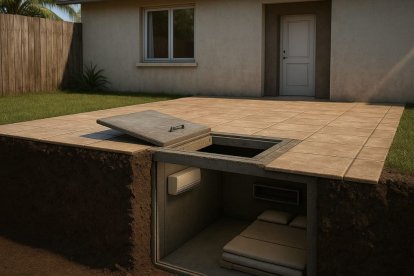 El búnker, oculto bajo baldosas, fue descubierto durante una inspección policial en Los Esteros.