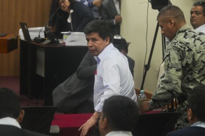 El exjefe de Estado peruano durante la audiencia donde se confirmó su condena.