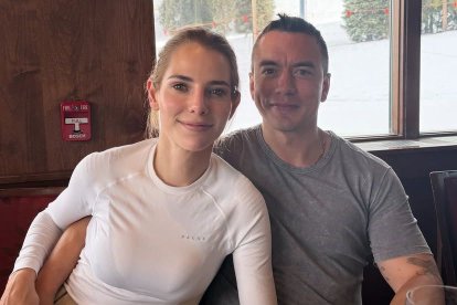 Fotografía compartida hoy por Lavinia Valbonesi con su esposo.