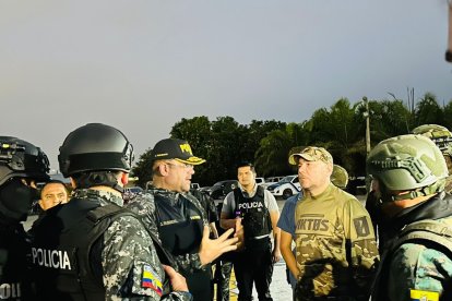 Los ministros Reimberg y Loffredo estuvieron junto al Bloque de Seguridad.