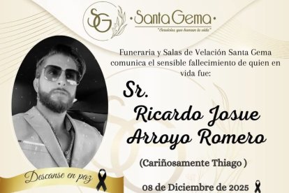 La publicación donde se da a conocer la muerte de Thiago.