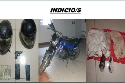 Esta es la evidencia que la policía habría hallado a los sujetos que iban en la moto.