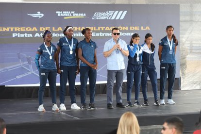 El presidente Noboa dijo que apostará en fortalecer y mejorar las instalaciones deportivas.