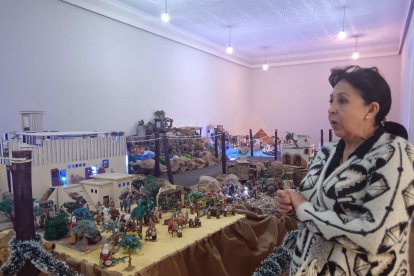 Detalle del templo de Jerusalén: Una de las estructuras más complejas de la alegoría, construida con más de 500 piezas.