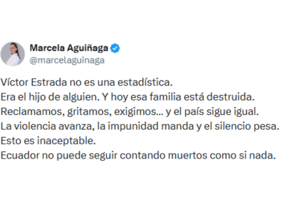 La publicación de Marcela Aguiñaga sobre el crimen del docente universitario.