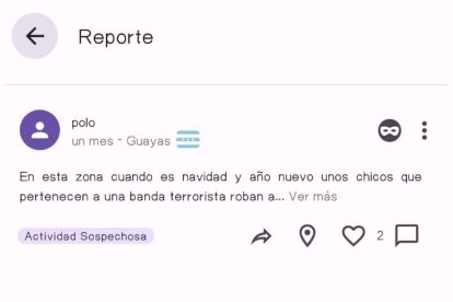 Este es uno de los reportes que usuarios ya han hecho en la app.