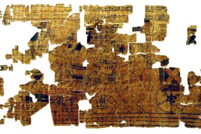 El 'papiro erótico' en exhibición en el Museo Egipcio de Turín