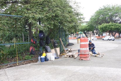 La vegetación crece a ritmo acelerado, sobrepasando el enrejado en algunos tramos.
