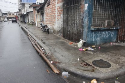 La zona del crimen en el suburbio de Guayaquil.