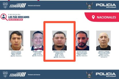 Dennis Raúl Naranjo Suntasig figuraba en la lista de los más buscados.