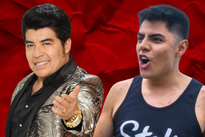 Kike Jav con el papá de Kerly Morán, el cantante ecuatoriano Gerardo Morán.