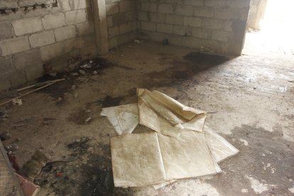 Dentro de la casa se hallaron huellas de sangre y sacos.