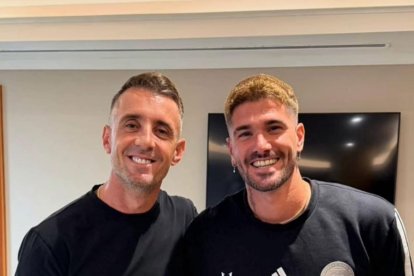 Damián Díaz y Rodrigo De Paúl en una foto para el recuerdo,
