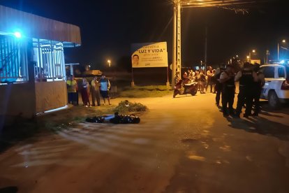 La escena del crimen en Huaquillas.