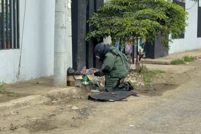 Los elementos de Antiexplosivos se desplegaron en la zona