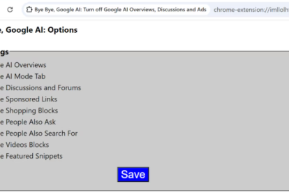 Extensión de Google elimina las respuestas generadas con IA en Google Chrome