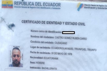 Uno de los documentos alterados por las Rólex, según la Policía de Colombia.