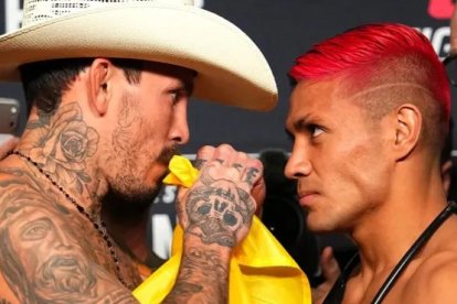 Chito Vera en el careo ante David Martínez para UFC México.