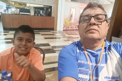 Chacón y su nieto Juan Matías Gómez Chacón que viajaron desde Ecuador.