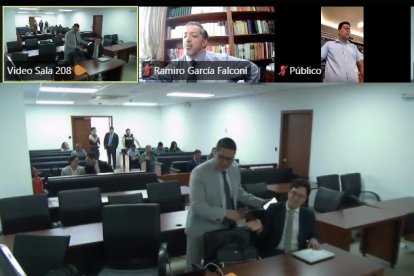 Captura de pantalla de la audiencia de apelación de prisión preventiva.