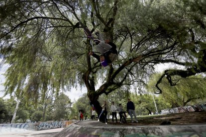 Adrenalina pura. Las maniobras y saltos son admirados por quienes asisten al parque La Carolina, en Quito. La adrenalina crece a medida que aumenta la complejidad y el riesgo de cada truco.